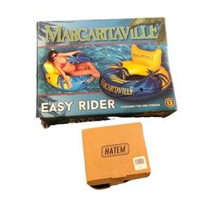 Margaritaville Easy Rider Floating Tube with Pillow Cupholder Mesh Bottom Pump